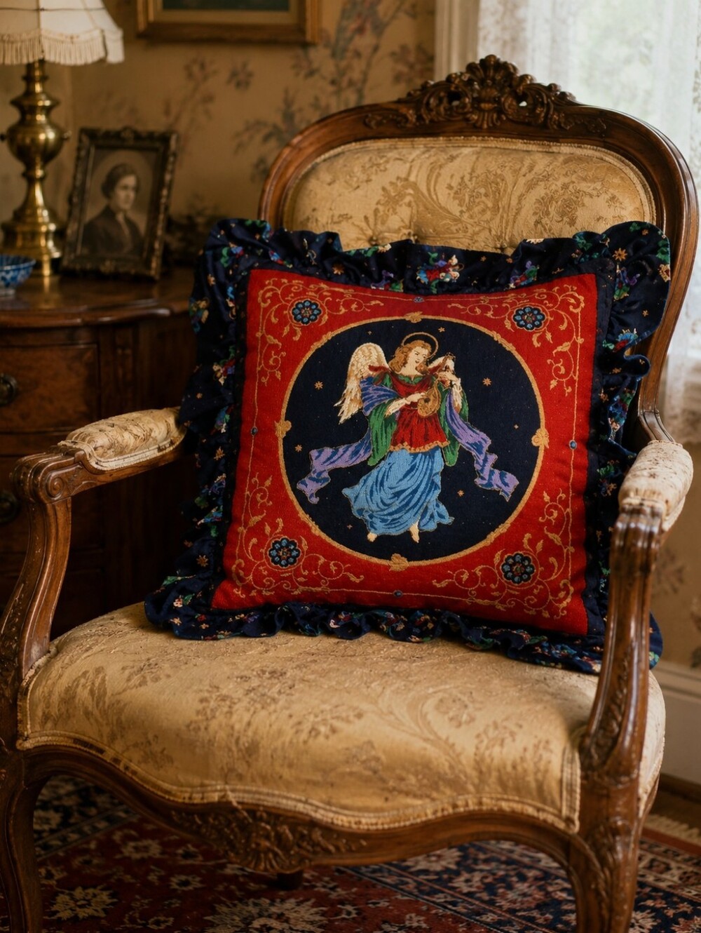 Vintage Angel Pillow Cover